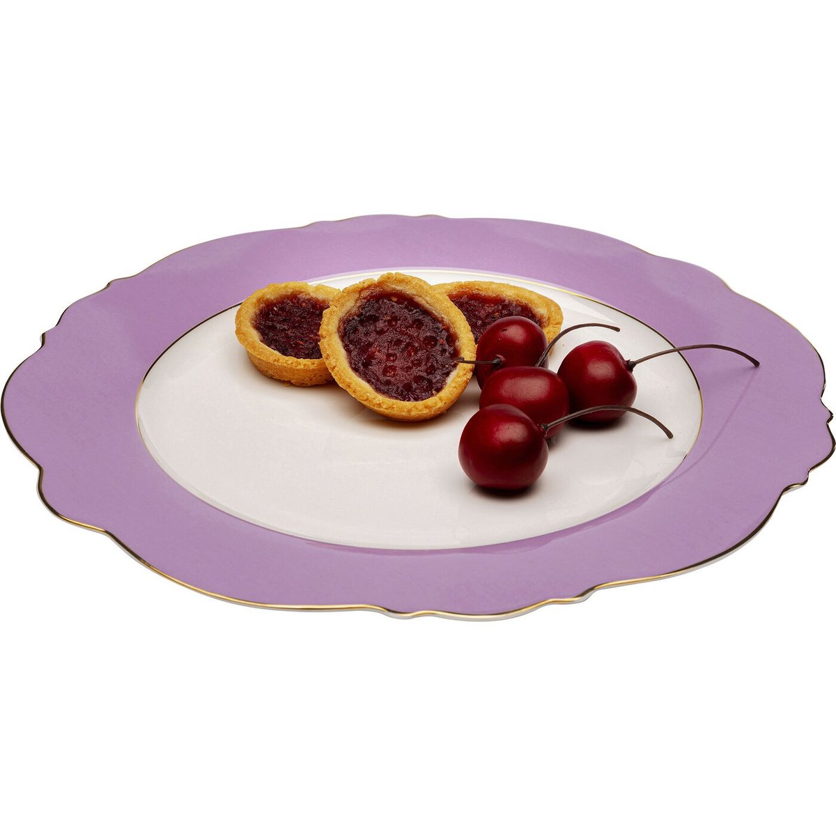 Lot de 6 assiettes plates, HARLEQUIN violet, KARE DESIGN