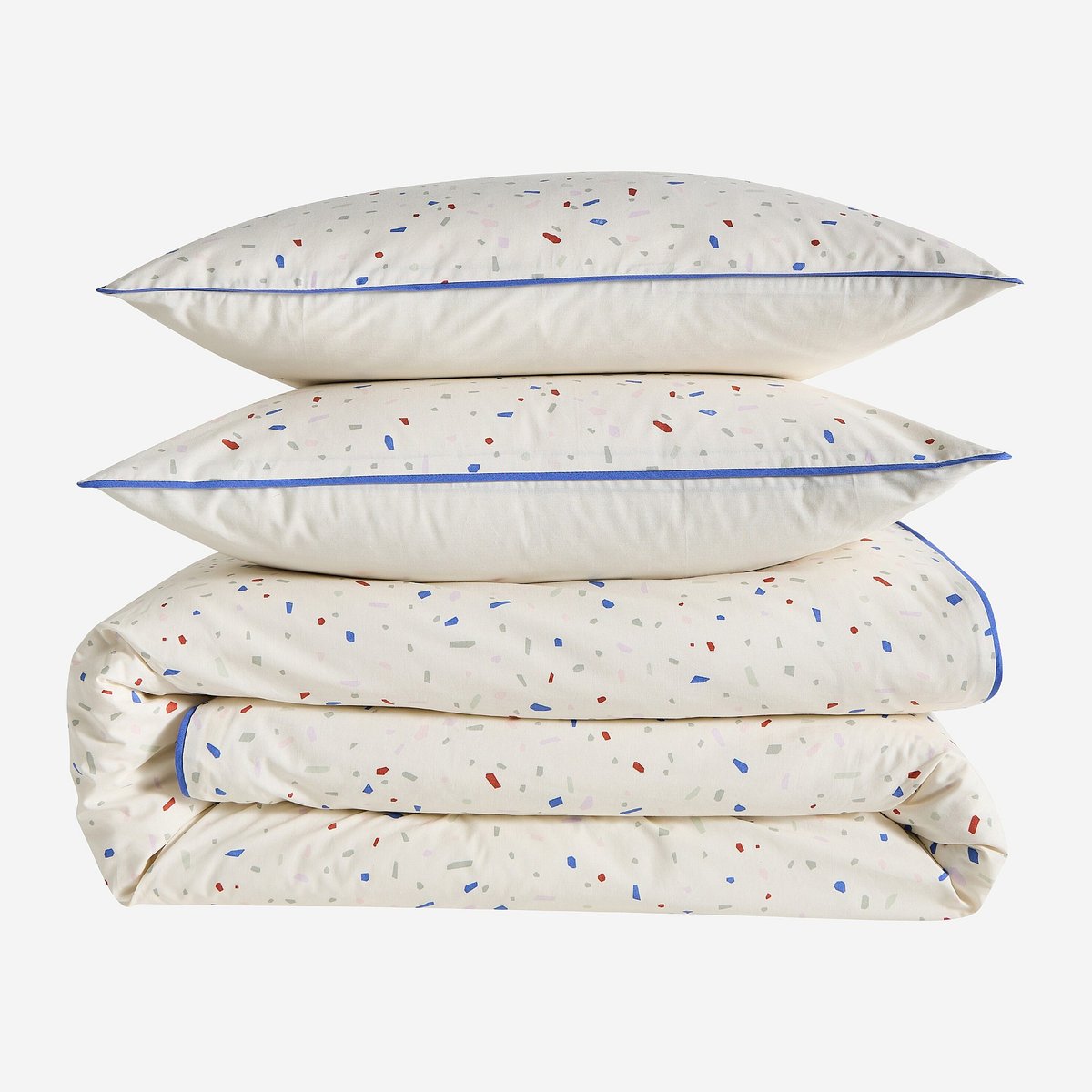 Parure de lit en percale de coton bio ARLETTE multicolore, HABITAT