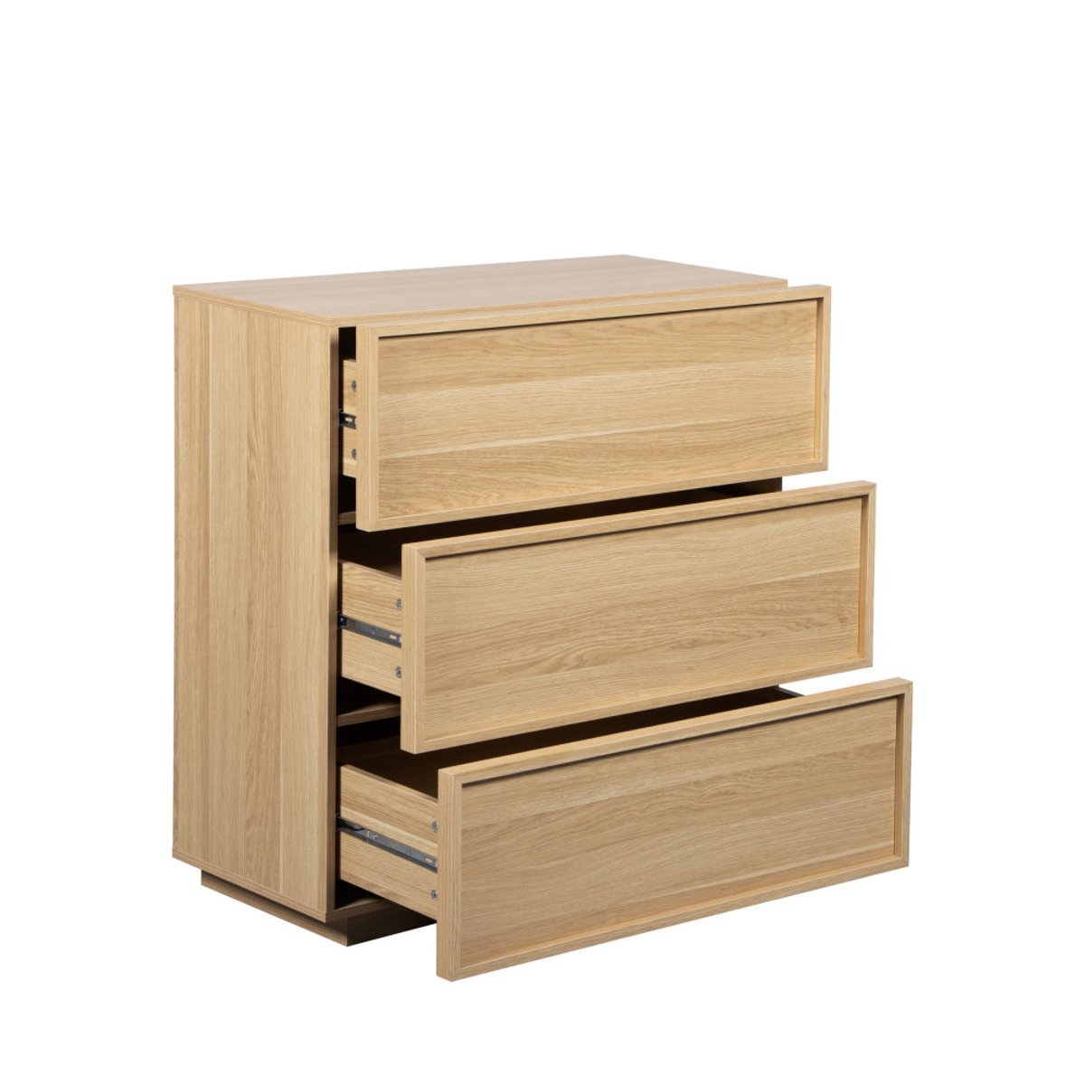 Commode 3 tiroirs en bois L85cm- JOY bois clair, DRAWER