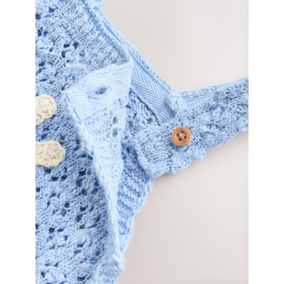 Barboteuse bébé en maille marguerite bleue, NEXT