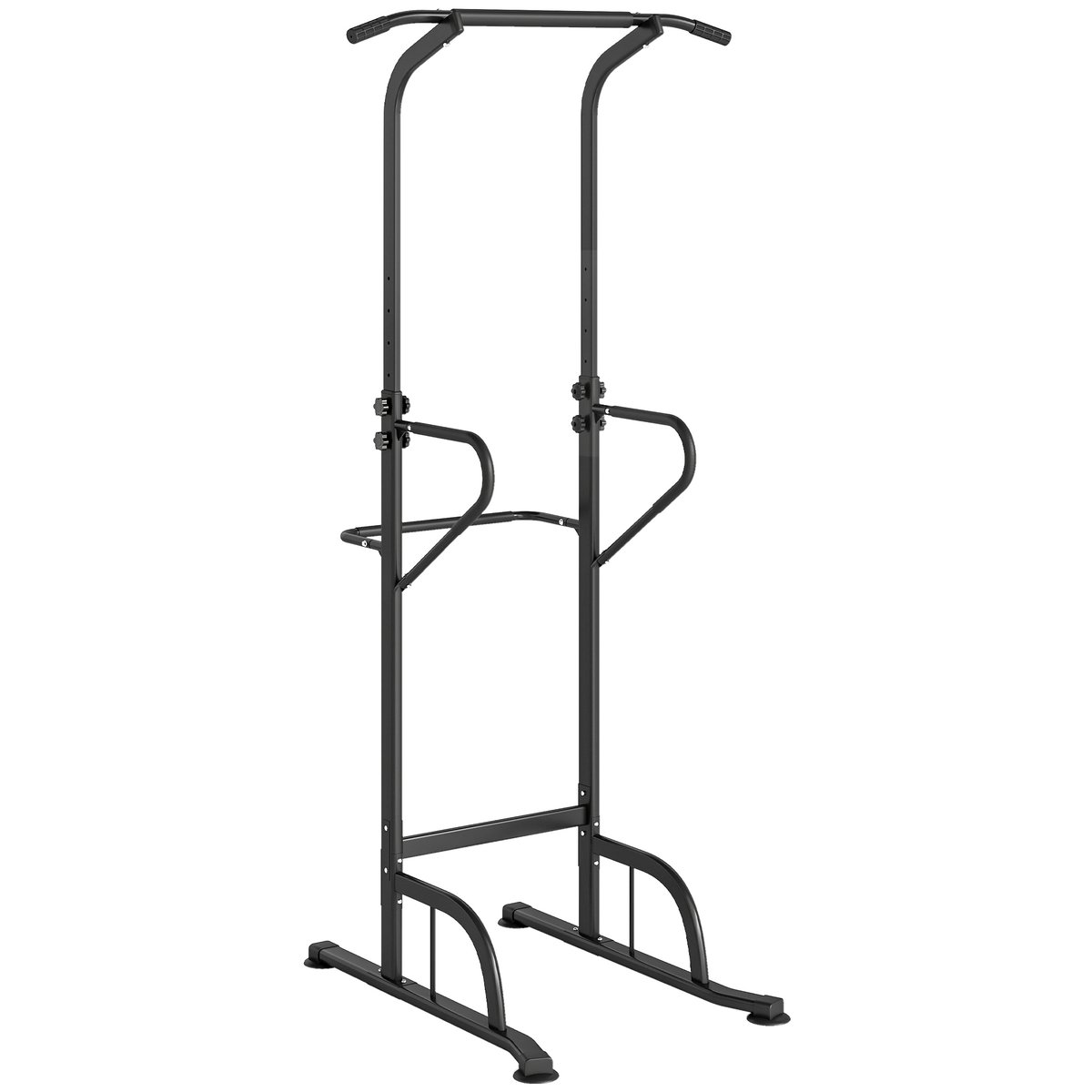 Station de musculation multifonction barre de traction chaise romaine réglable acier noir noir, HOMCOM