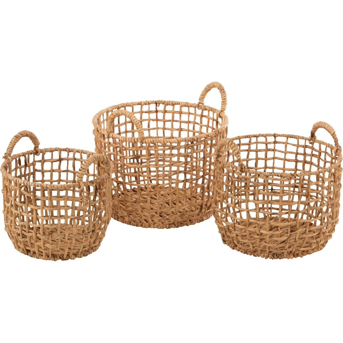 Set de 3 paniers ronds en fibre végétale naturel, RECOLLECTION