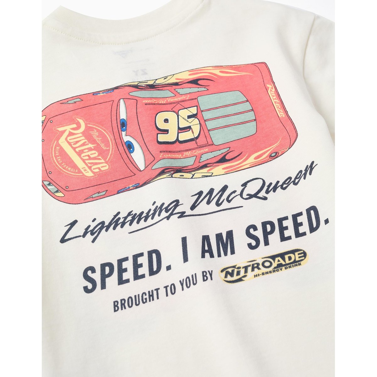 T-shirt en coton avec Flash McQueen blanc, ZIPPY