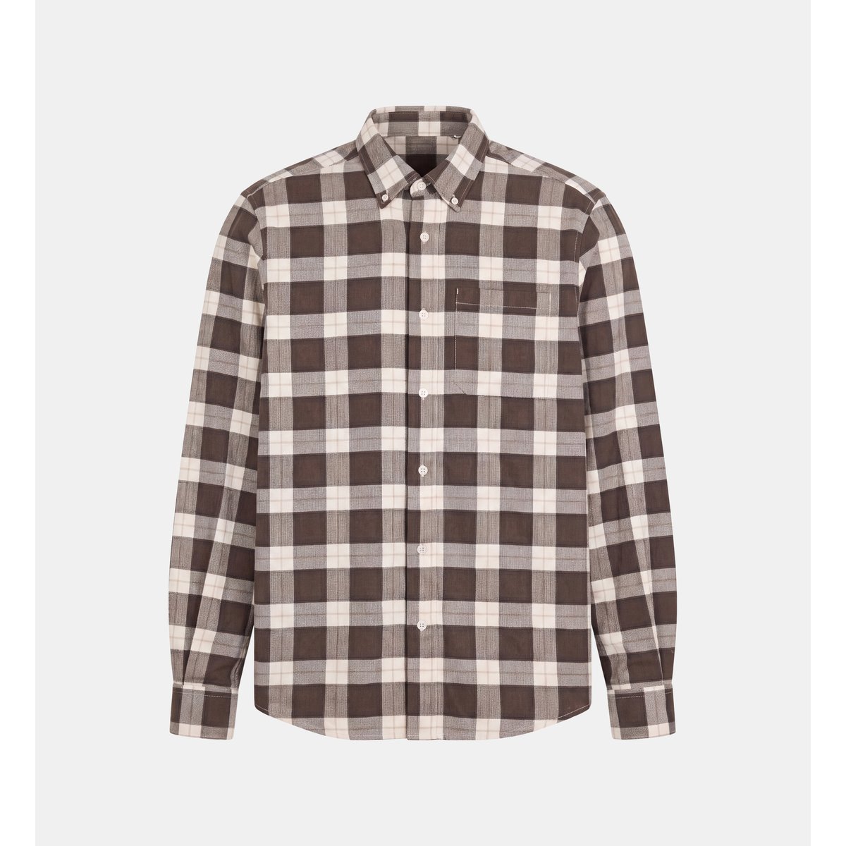 Chemise tisharo 2 manches longues marron et écru, GALERIES LAFAYETTE