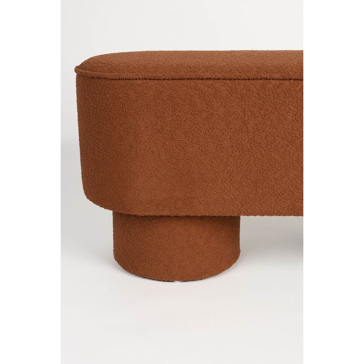 Banc arrondi en tissu bouclette L93cm- MARCOS rouille, DRAWER
