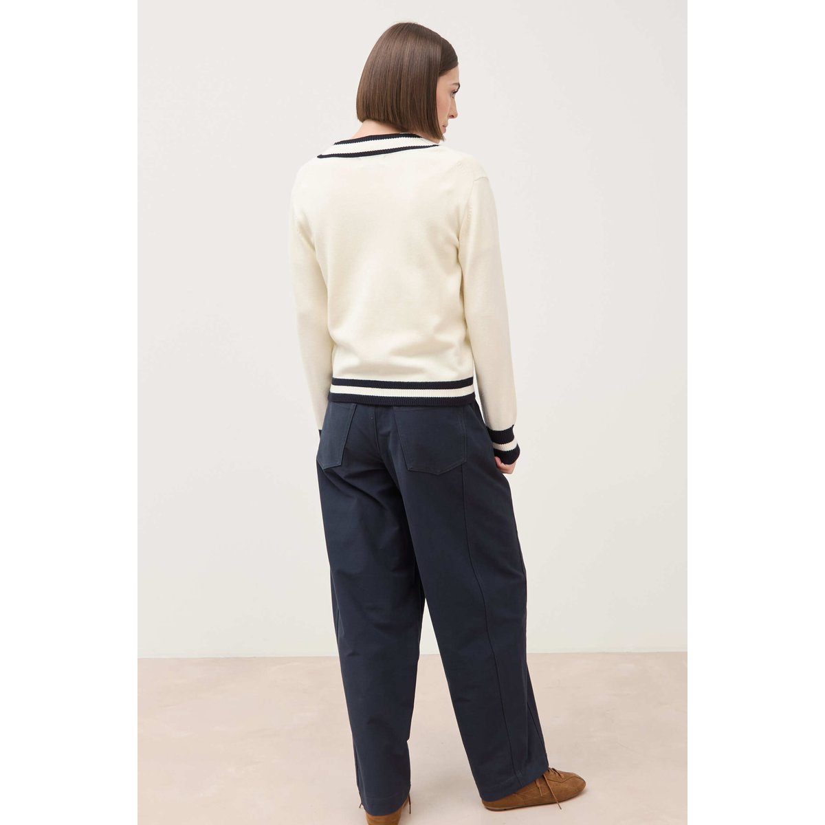 Pull manches longues ecru, BONOBO