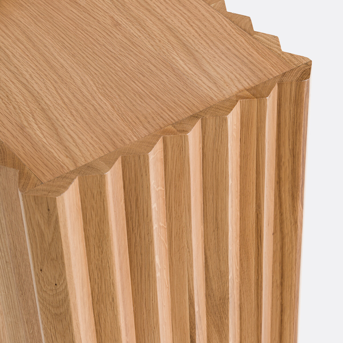 Onate Side Table in Oak and Oak Veneer oak, LA REDOUTE INTERIEURS