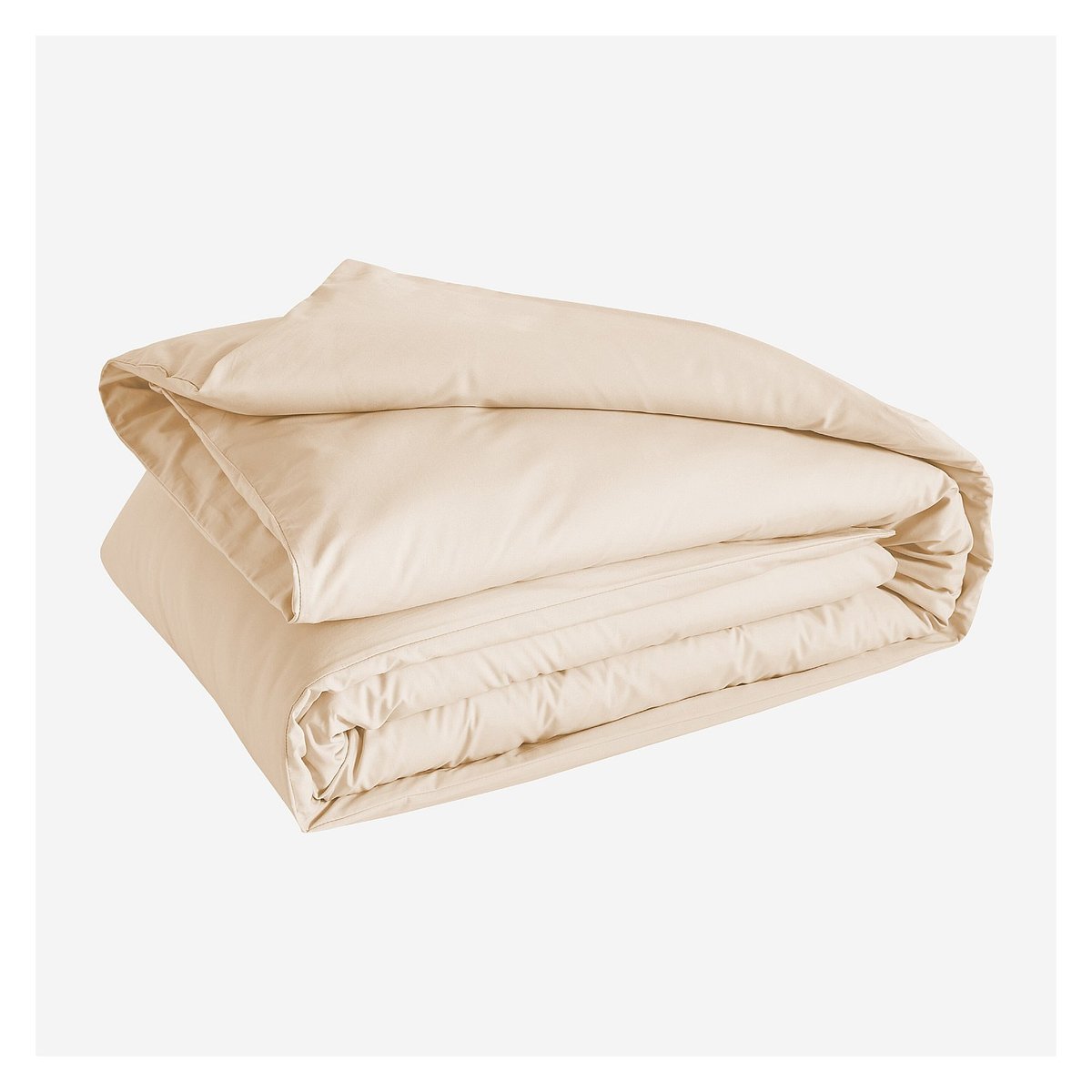 Housse de couette en percale de coton AMANCE ivoire, HABITAT