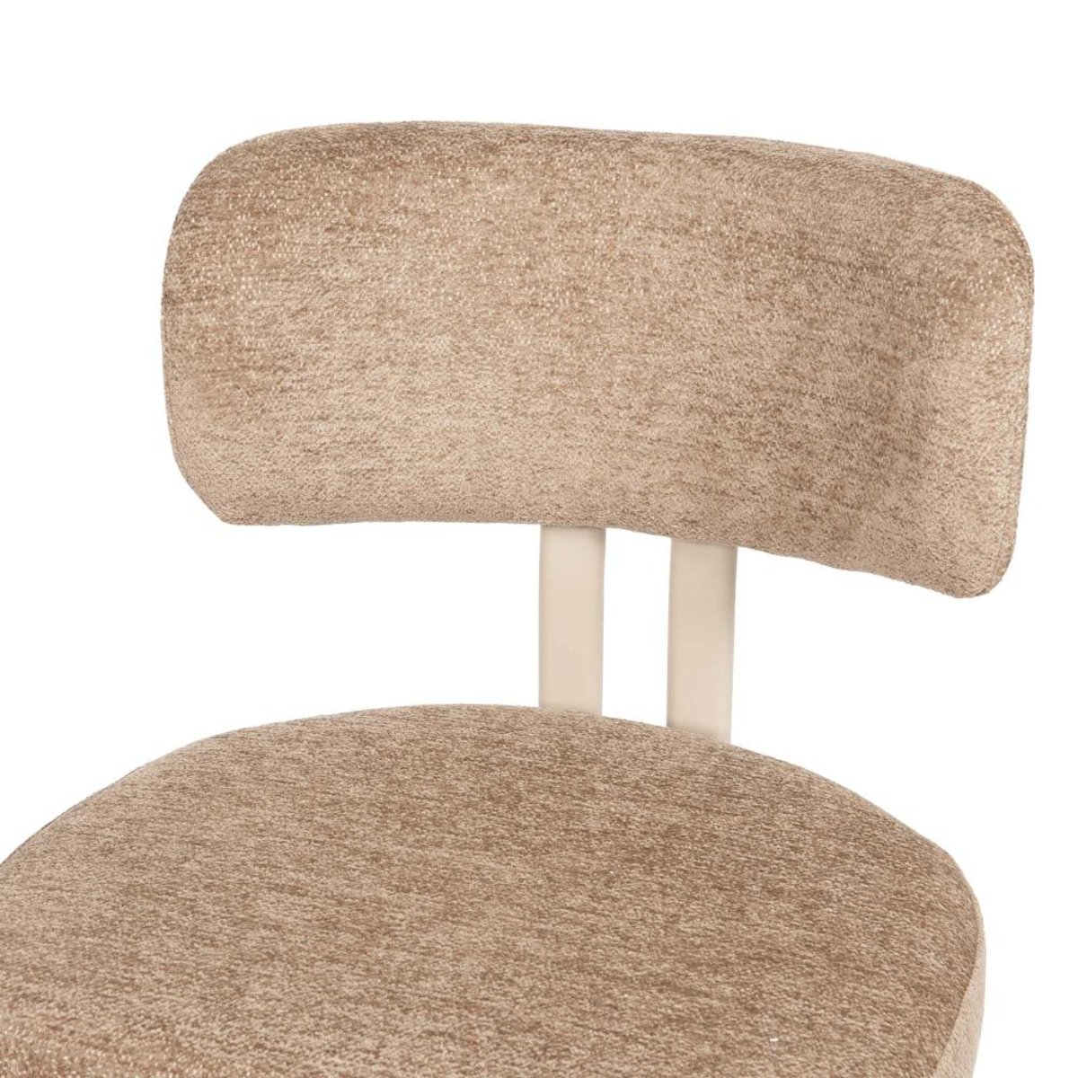 Chaise de salle à manger Gleen taupe avec piètement blanc (lot de 2) gris, AMADEUS