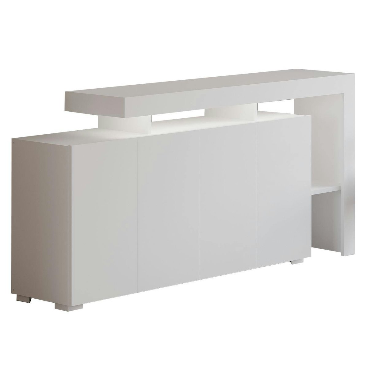 Buffet asymétrique 4 portes, éclairage LED AURA blanc, PIER IMPORT