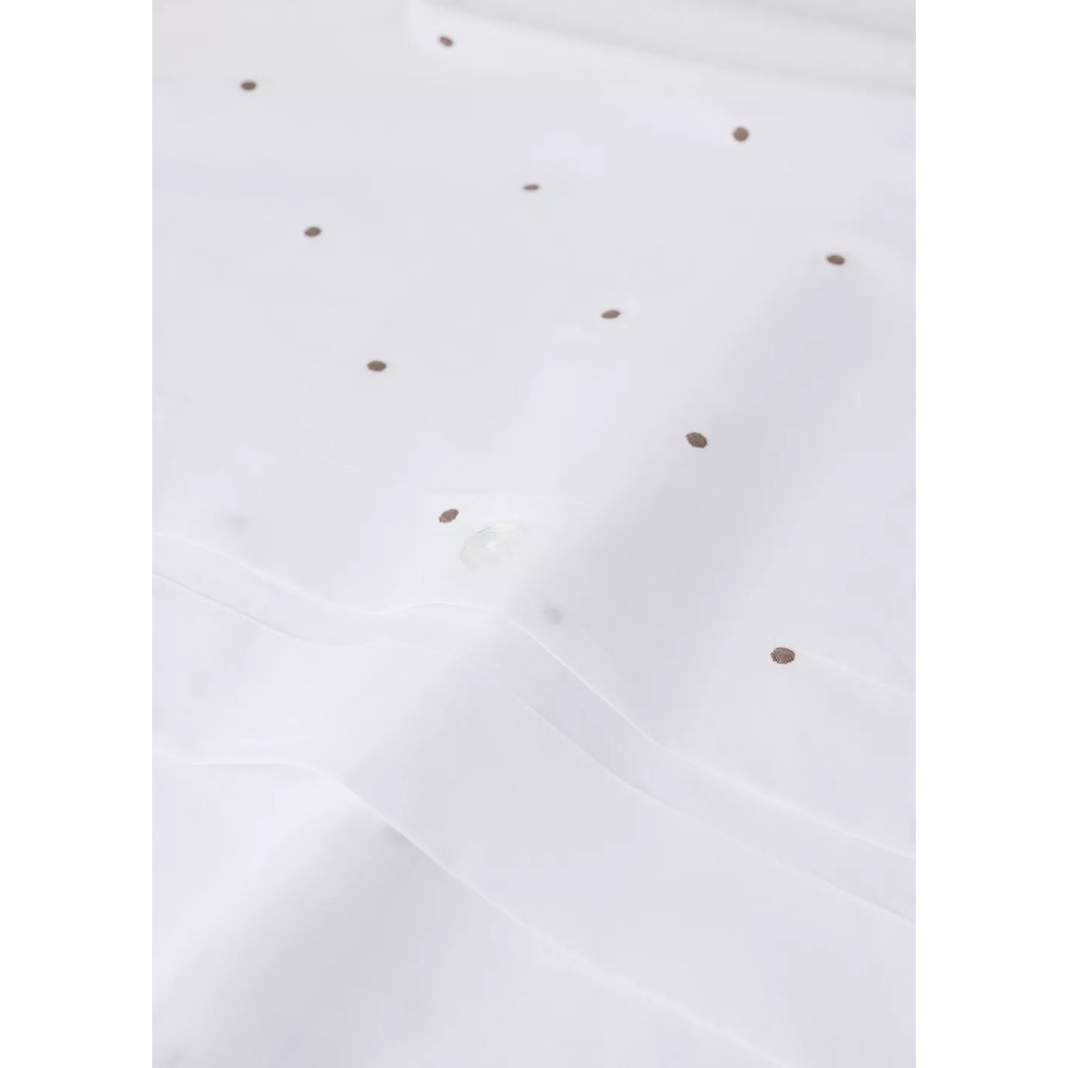 Housse de couette percale de coton plumetis lit 90 cm marron moyen, MANGO HOME