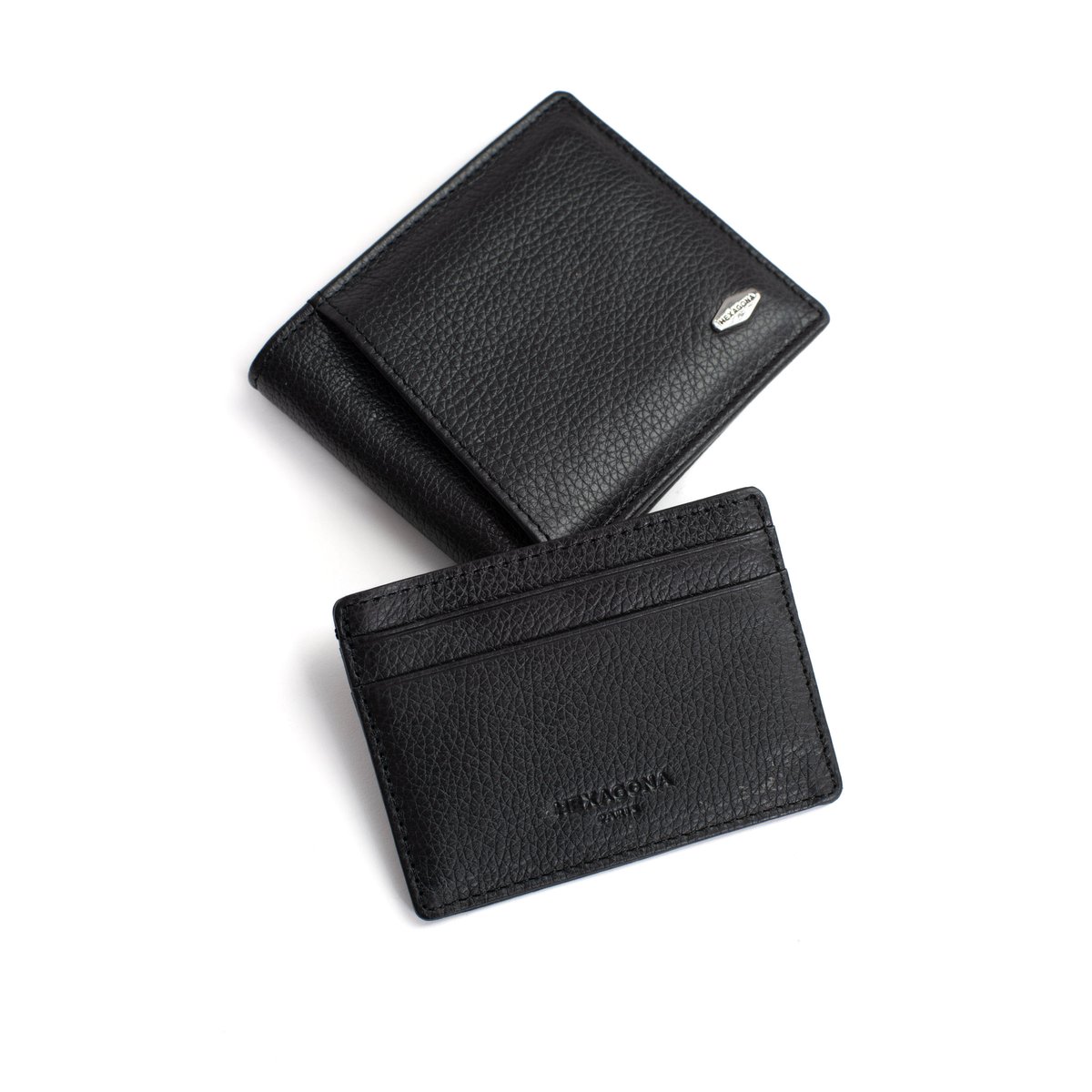 Portefeuille italien CHESTER noir, HEXAGONA