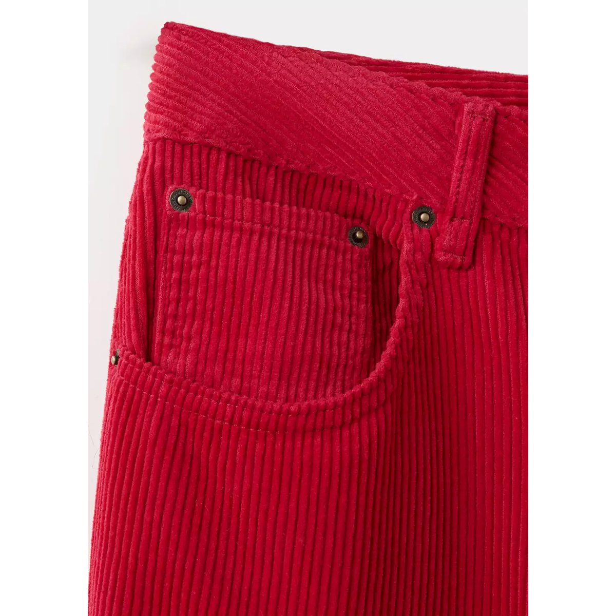 Jean droit en velours côtelé rouge, MANGO