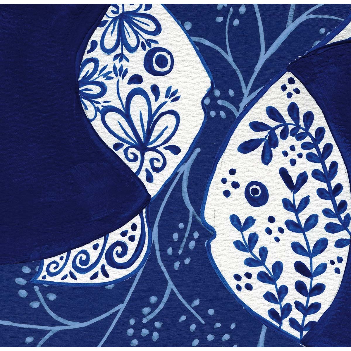 Papier peint poissons bleu du sud intissé, HEXOA