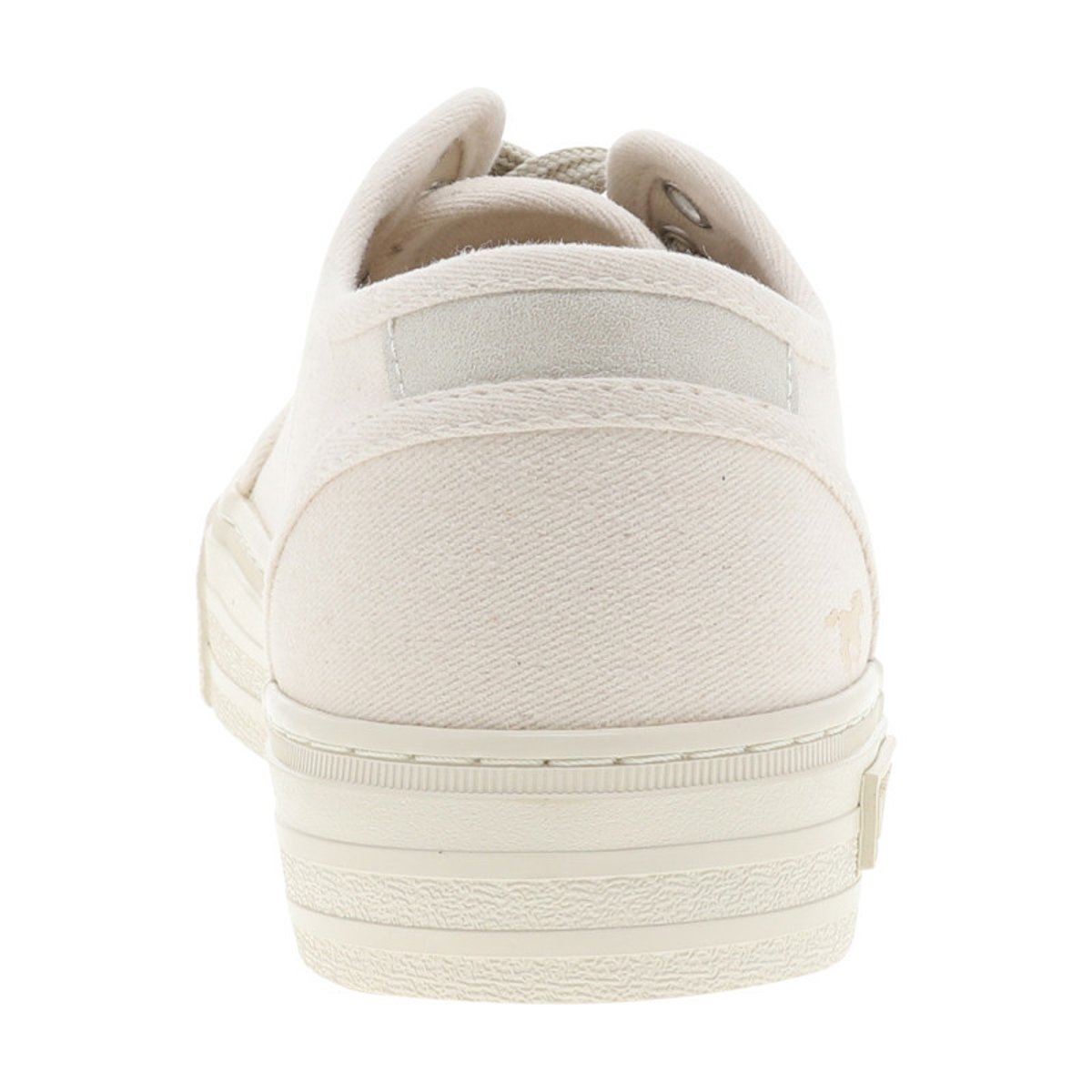 Tennis toile basse écrues à semelle plate avec une fermeture à lacets beige, MUSTANG