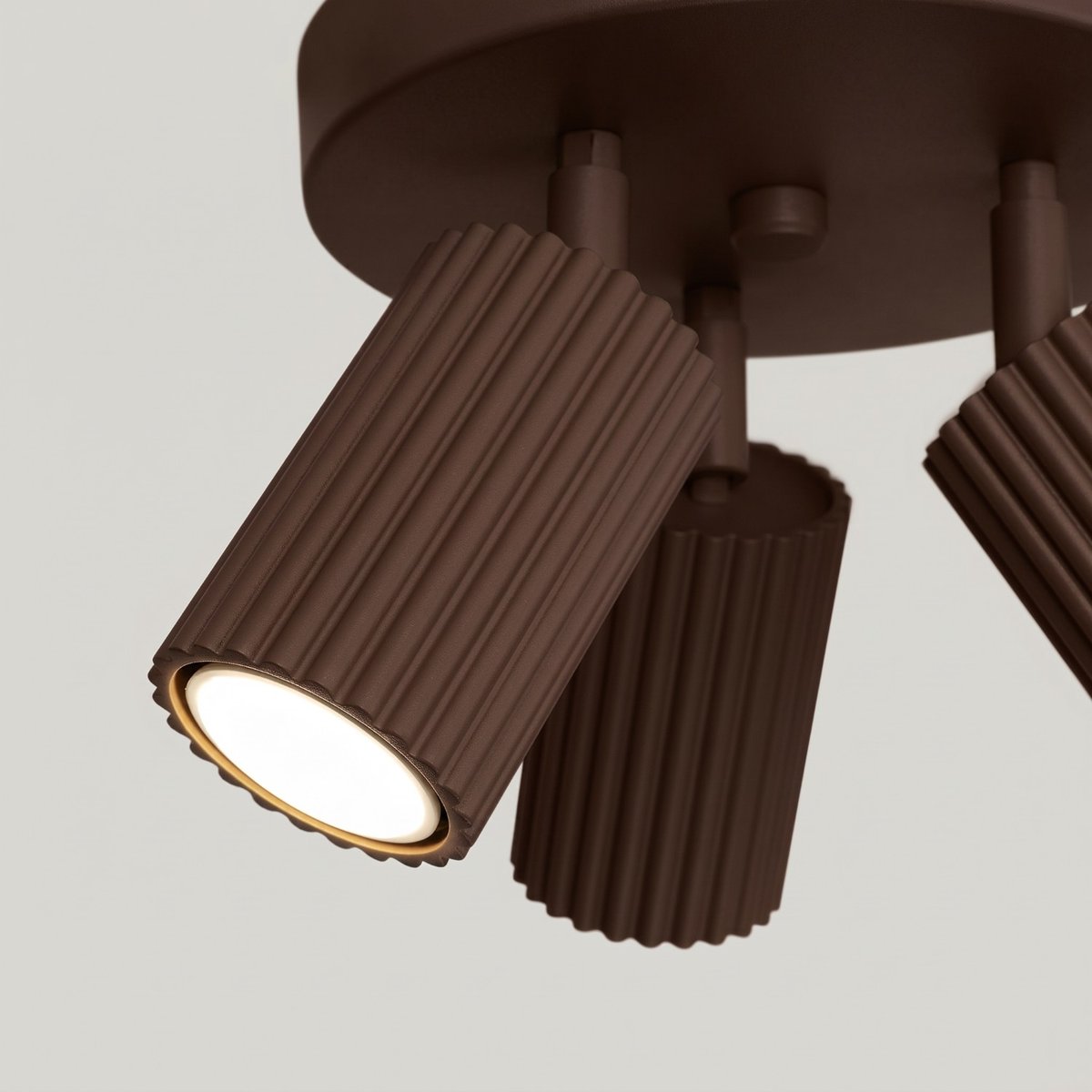 Plafonnier Aluminium Marron GU10 3 KARBON marron, EDEN
