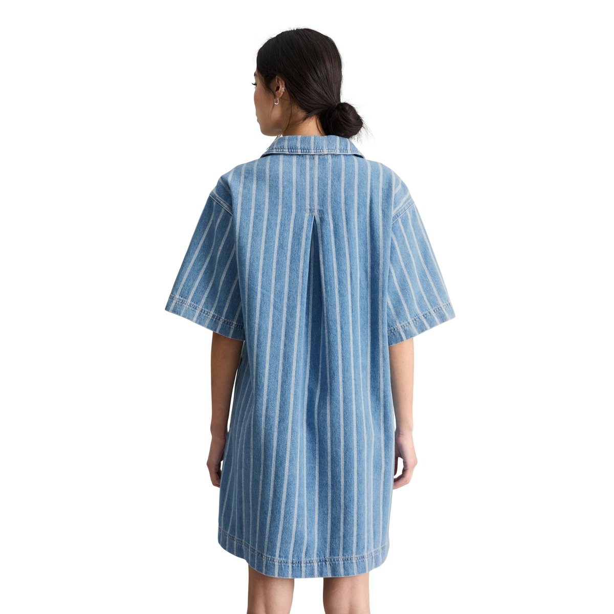 Robe en jean rayée, coupe ample en pur coton organique bleu, MARC O’POLO DENIM