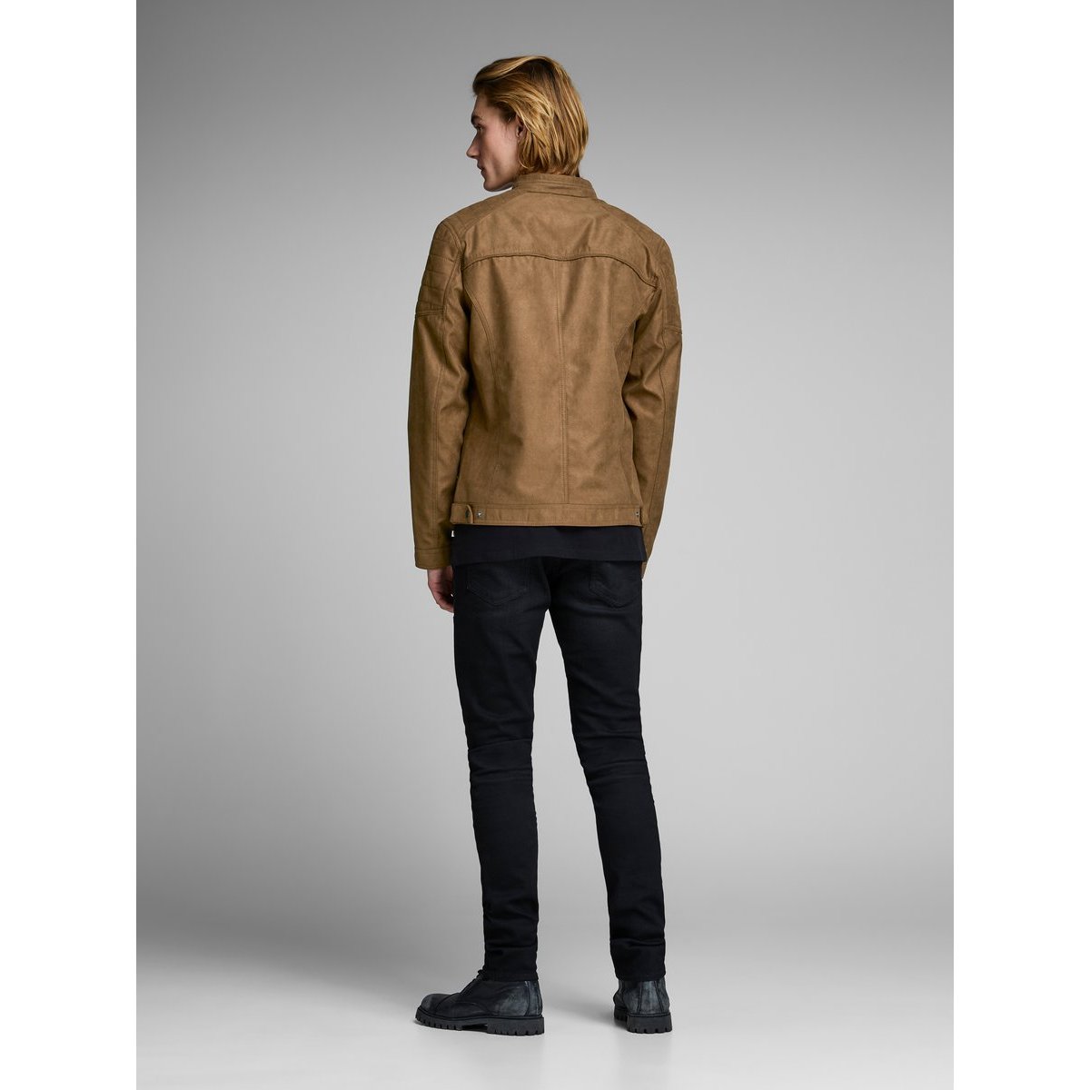 Blouson biker Jcorocky cognac, JACK & JONES