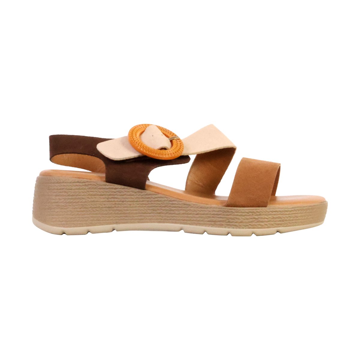 Sandales Compensées à Bride Lbs marron, ENZA NUCCI