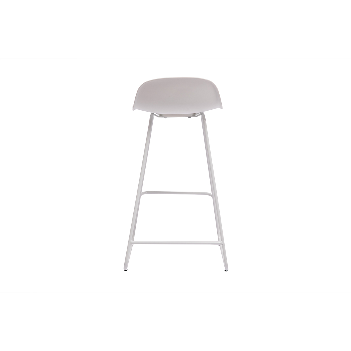 Tabourets de bar design H65 cm (lot de 2) ELLA blanc, MILIBOO