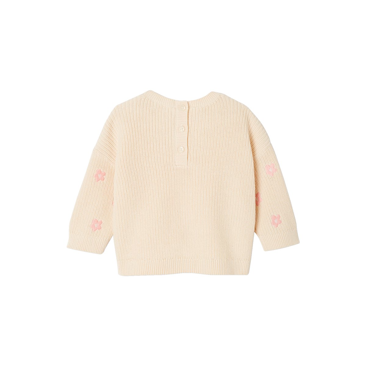 Pull bébé brodé vanille, VERTBAUDET