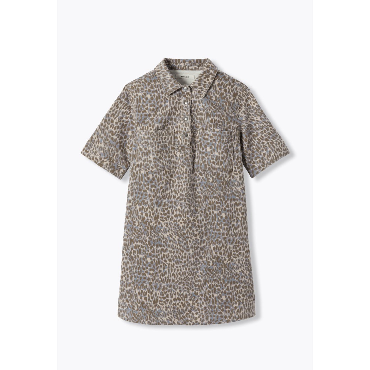 Robe courte léopard en toile imprimé sable, PROMOD