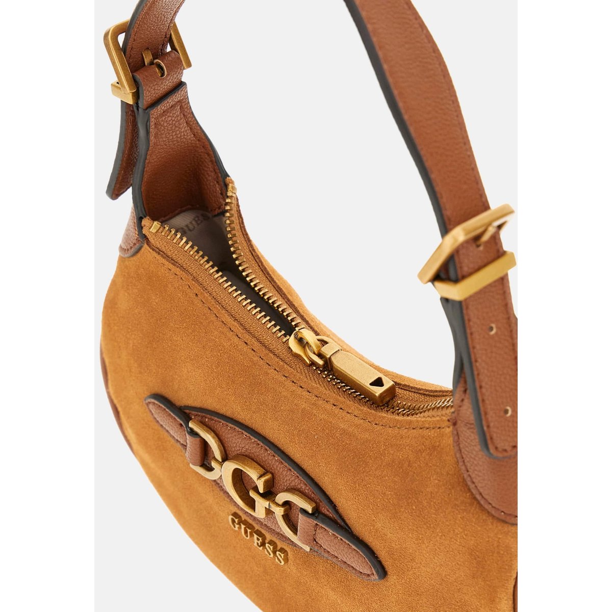 Mini Sac D'épaule Malva Daim marron, GUESS
