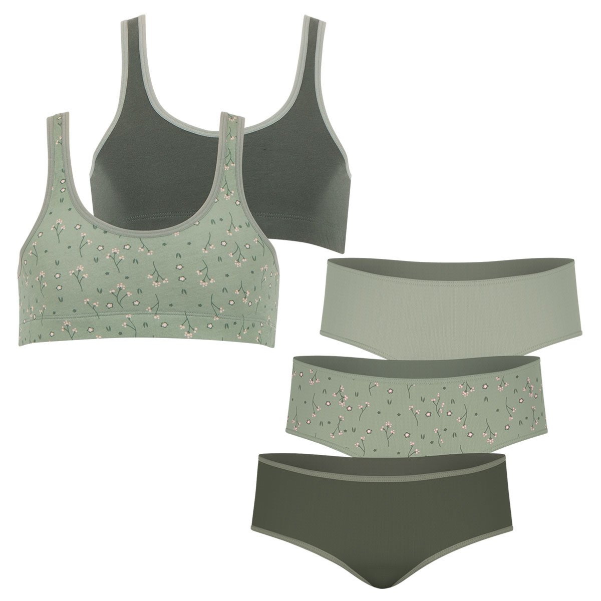 Ensembles brassières et boxers kaki, ATHENA
