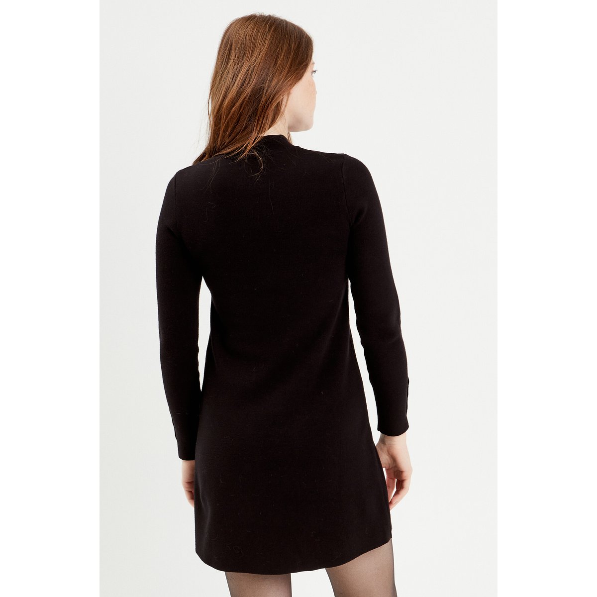 Robe pull évasée col montant noir, CACHE CACHE