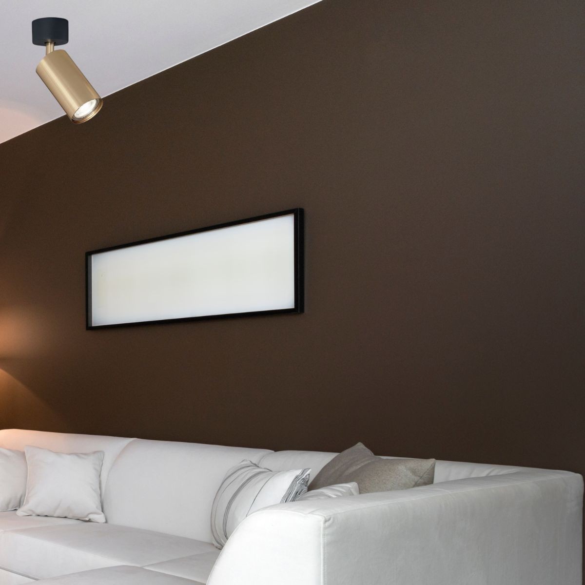 Plafonnier    DYNAMITE laiton satiné, IDEAL LUX