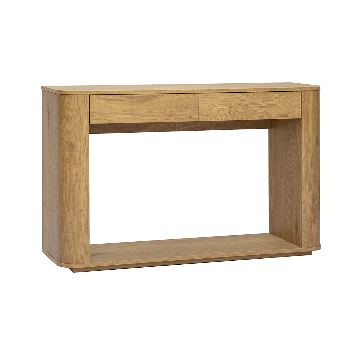 Console finition bois clair chêne 2 tiroirs L120 cm NEGAN chêne clair, MILIBOO
