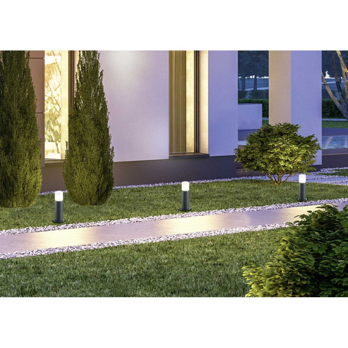 Potelet de jardin moderne métal Hoosic anthracite, TRIO