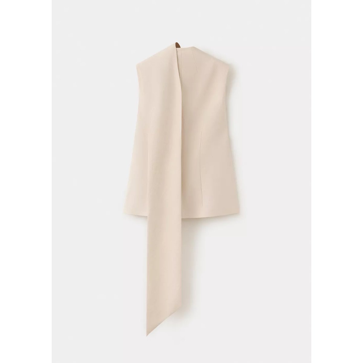 Top en lyocell avec col foulard gris clair/pastel, MANGO
