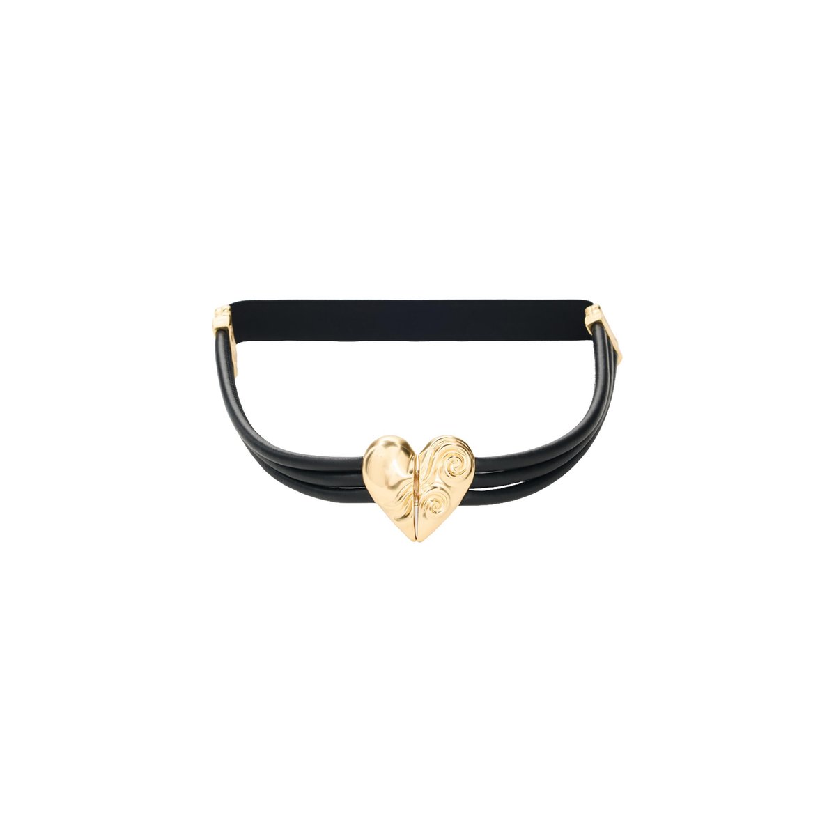 Ceinture triple lacets en cuir noir, DESIGUAL