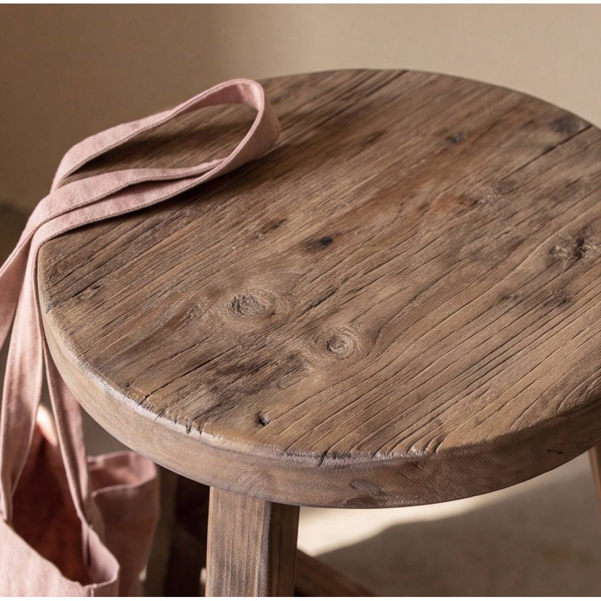 Tabouret Nolah bois foncé, MADE IN MEUBLES