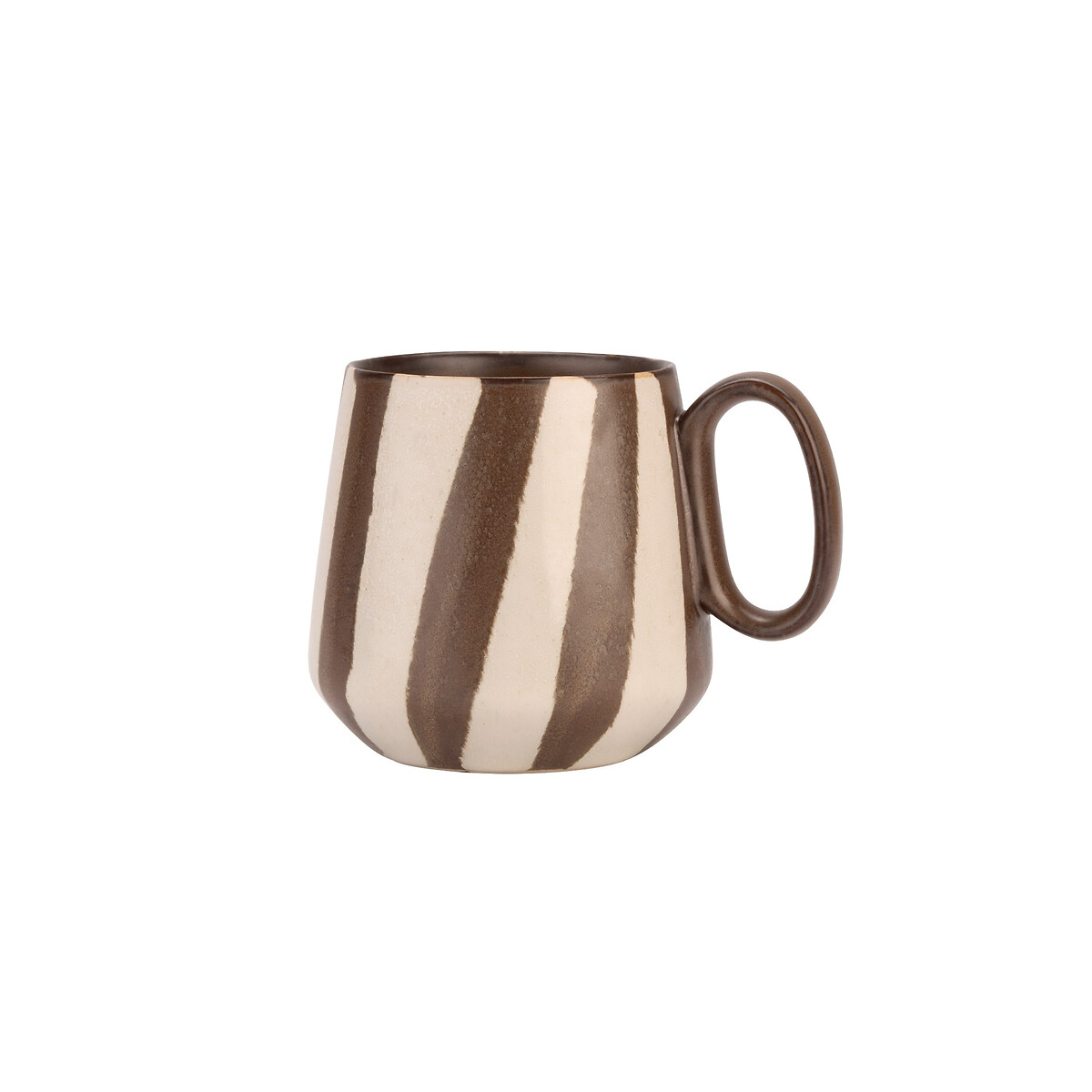 MADE.COM Set of 4 Mafalda Mugs in Stripe brown , MADE