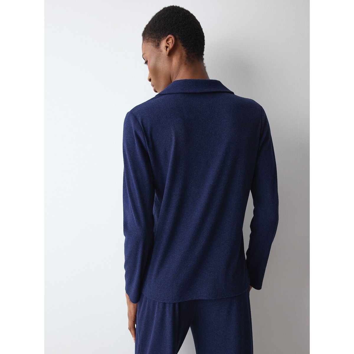 Haut boyfriend en coton côtelé MIX & MATCH marine chiné, TRIUMPH