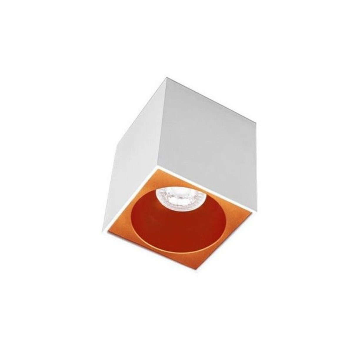 Spot Essentiel Cube Blanc Intérieur Cuivré blanc, MILLUMINE