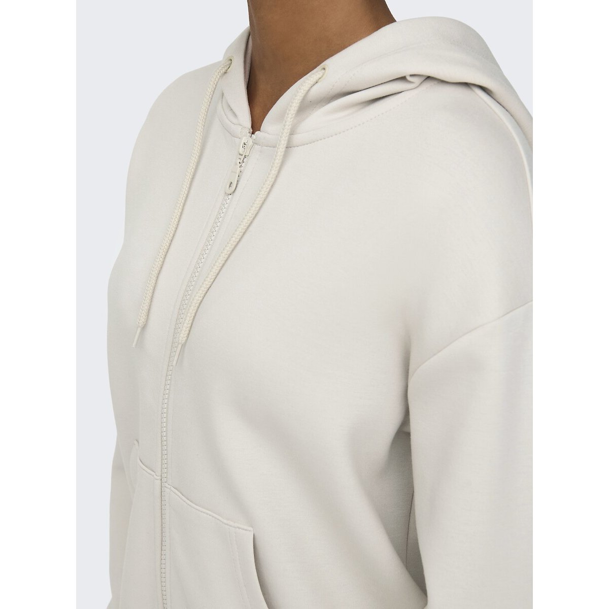 Sweat zippé Lounge à capuche beige, ONLY PLAY
