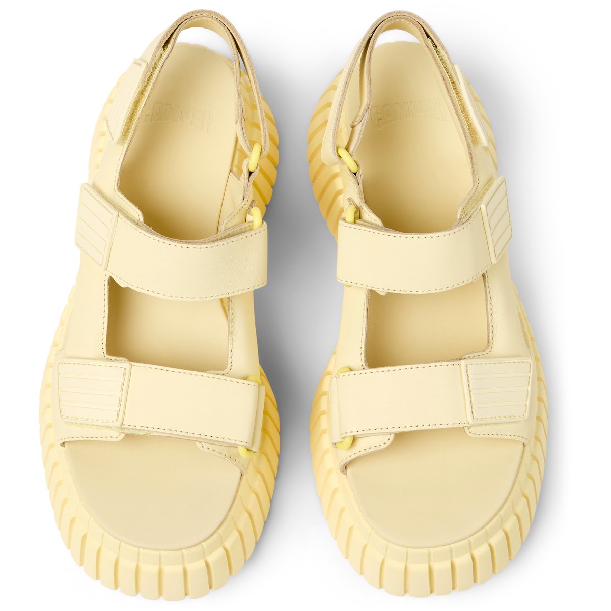 Sandales BCN cuir jaune pastel, CAMPER