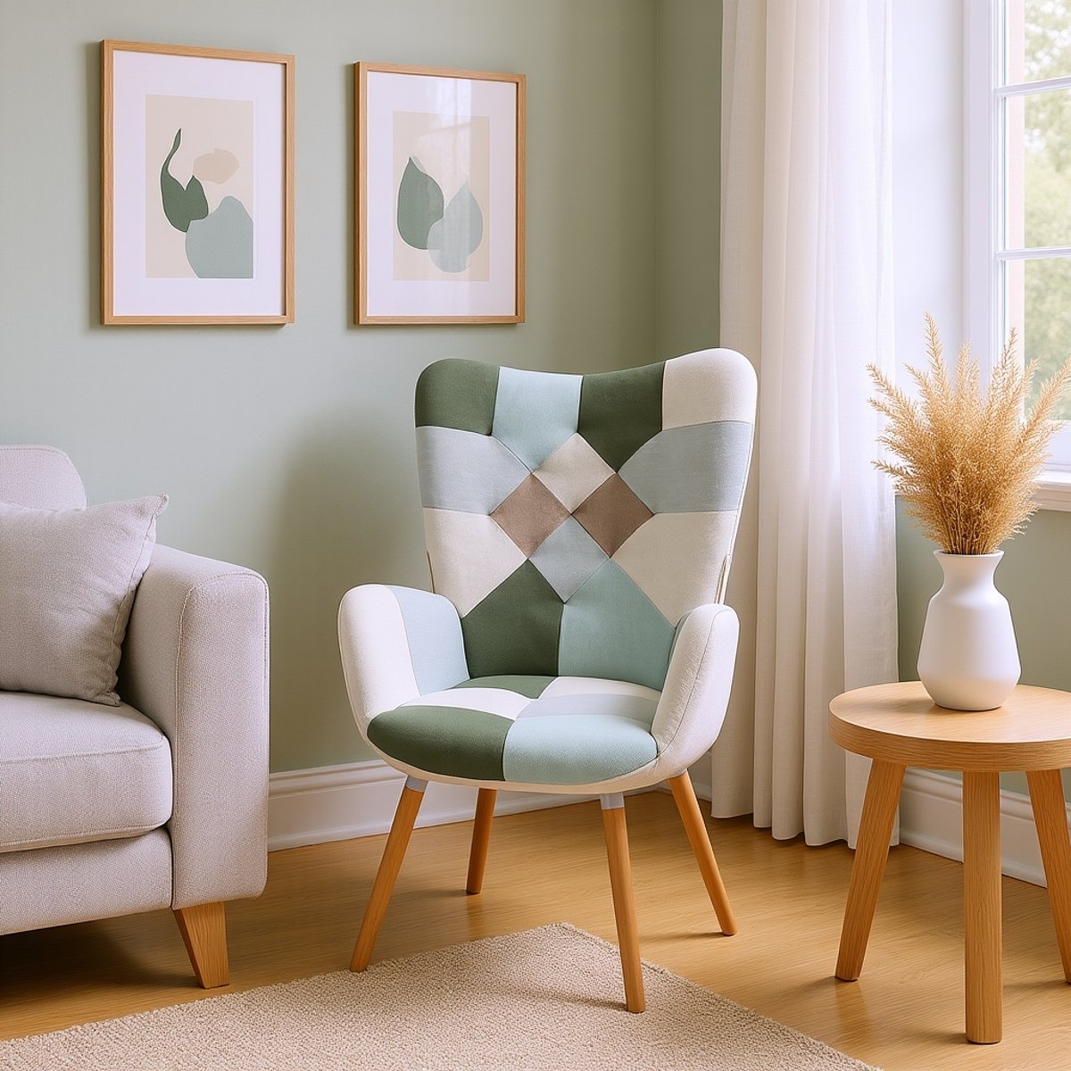 Fauteuil relax fauteuil confortable en tissu scandinave, FUNKEL multicolore, MEUBLES COSY