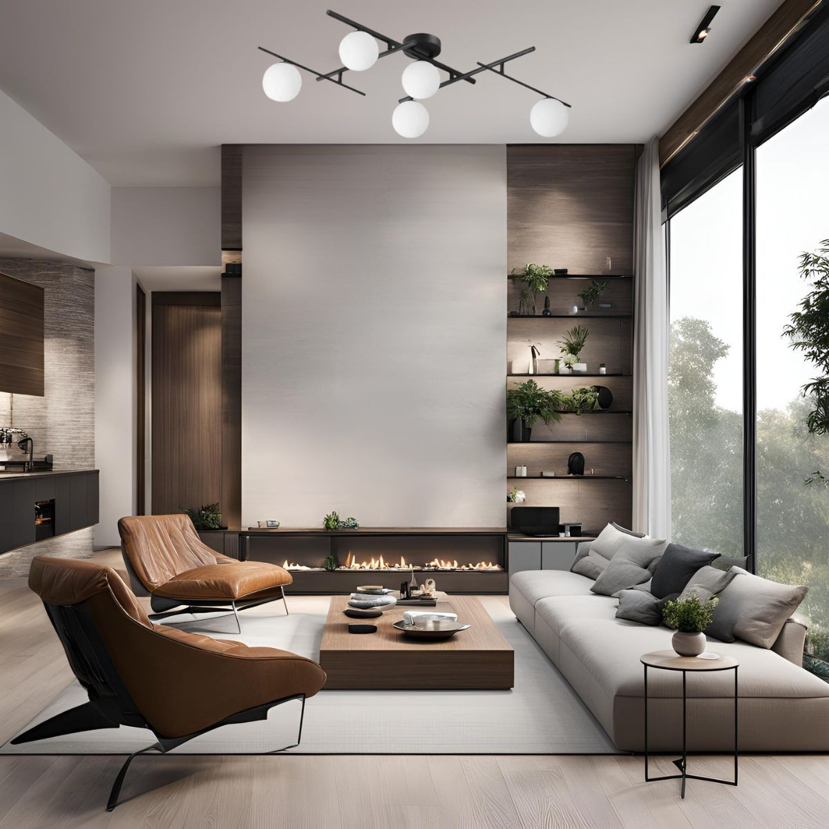 Plafonnier    ATLAS noir, IDEAL LUX