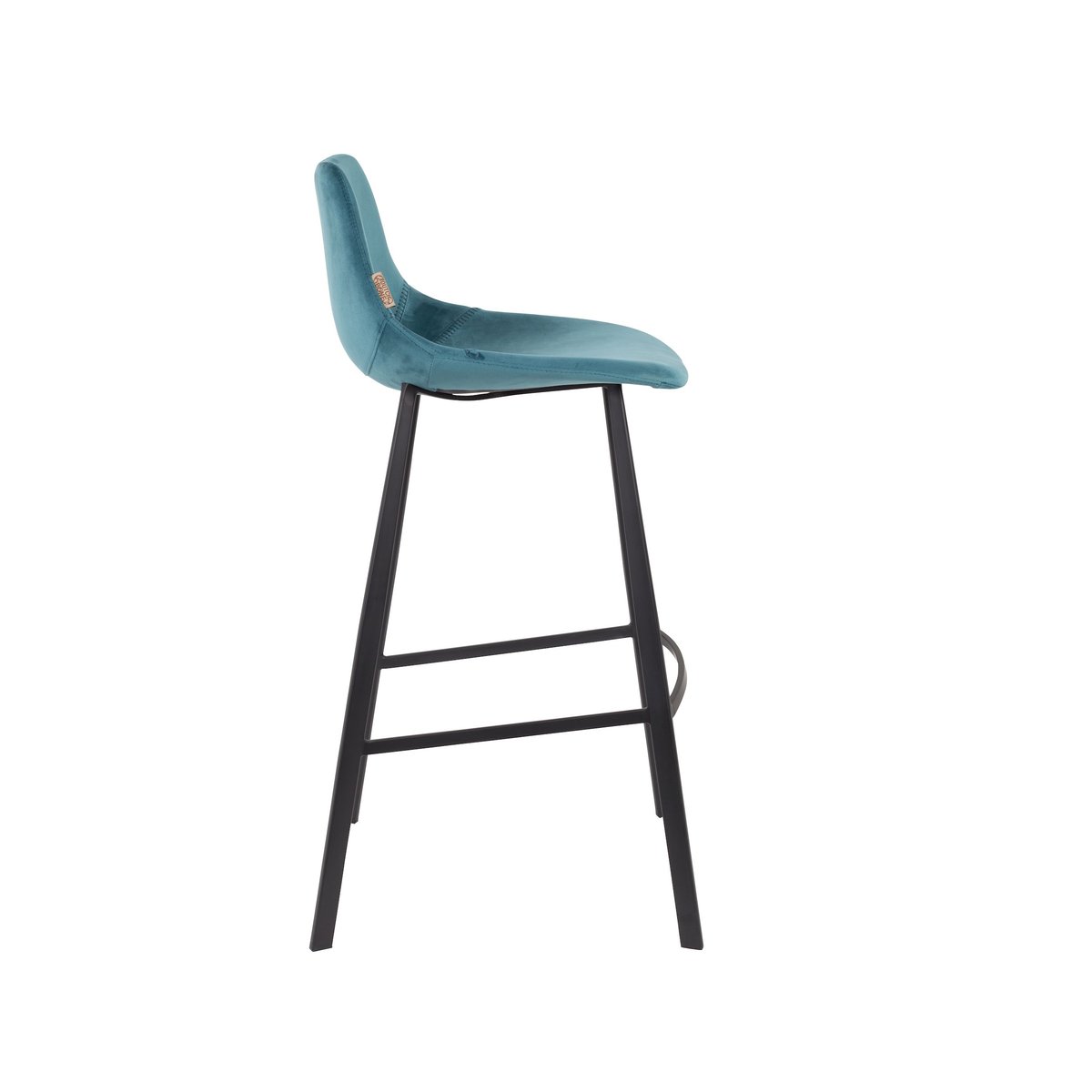 Tabouret design en velours (lot de 2) , FRANKY bleu, DUTCHBONE