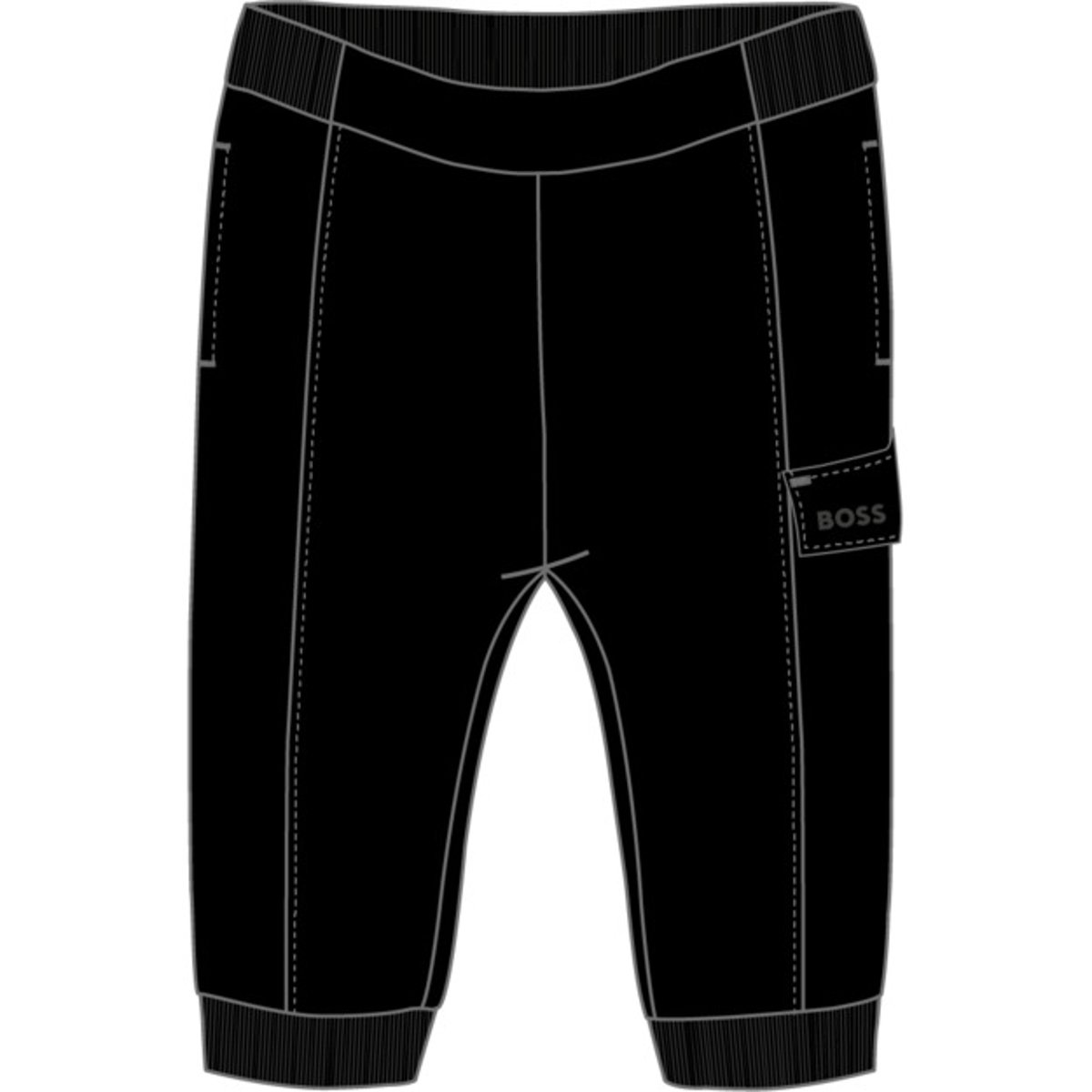 Pantalon taille élastique black, BOSS KIDSWEAR