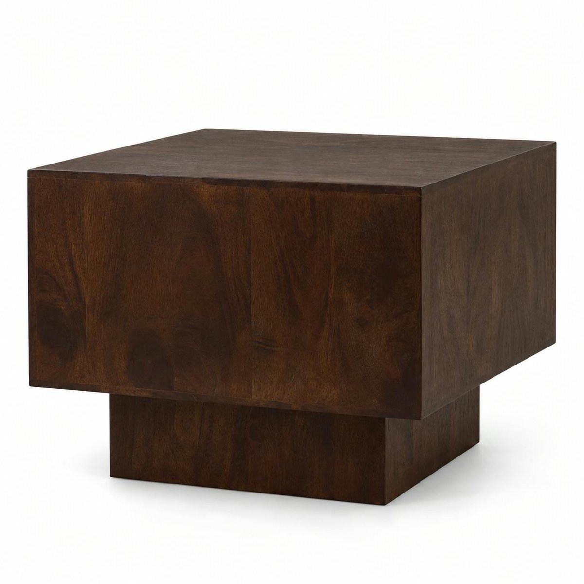 Table basse cube vintage en bois brun 56 cm ALMA marron, PIER IMPORT