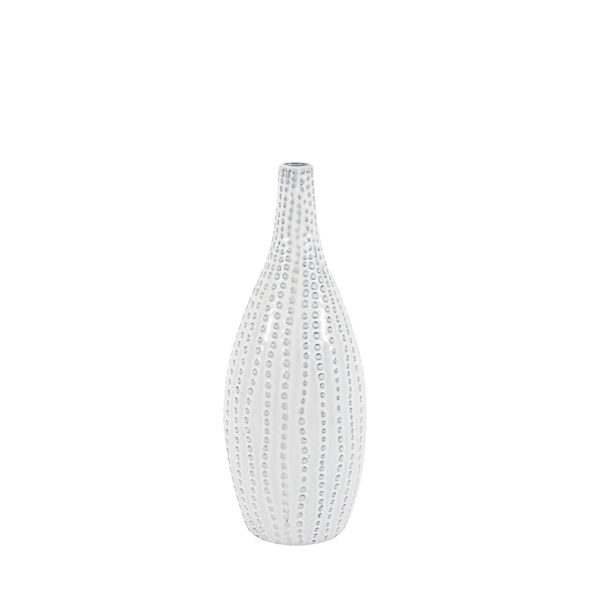 Large Laval Beaded Vase in White grey, ÉDITÉ