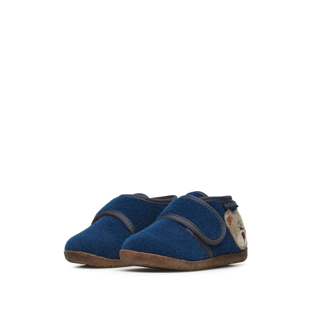 Chaussons Souples Avec Empiècement Étoile Carillon marine, NATURINO