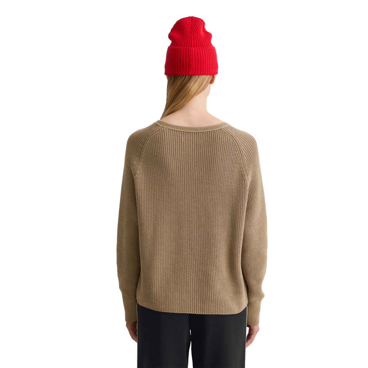 DfC Pullover loose en coton organique lourd marron, MARC O'POLO
