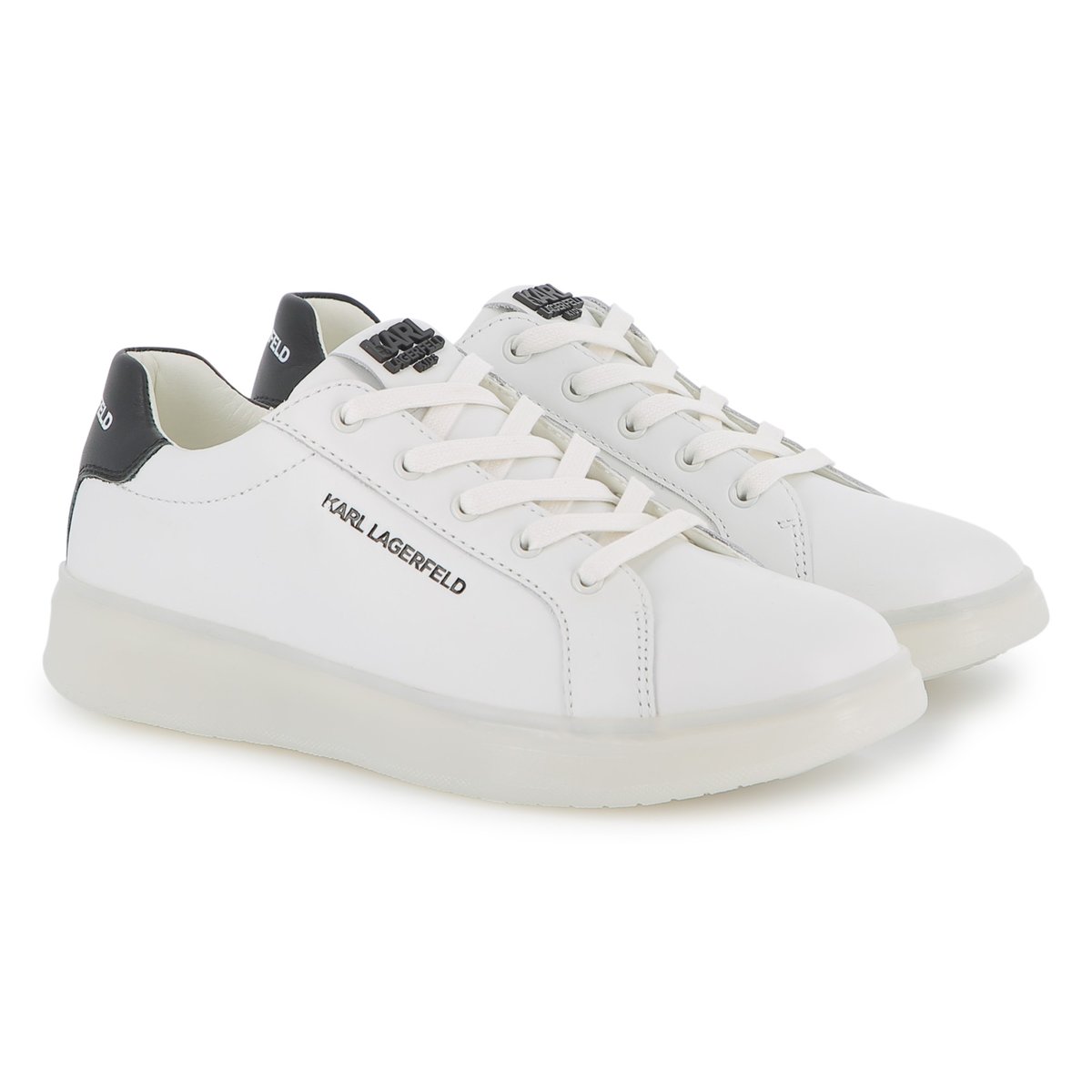Sneakers basse stringate blanc, KARL LAGERFELD KIDS