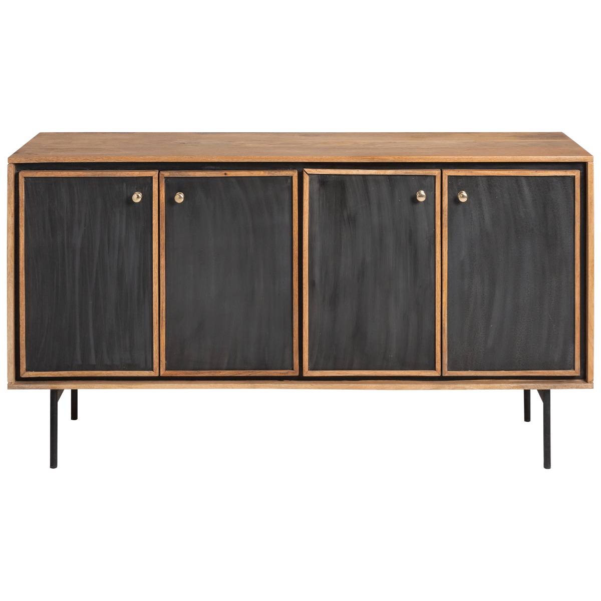 Meuble sous vasque en bois de manguier LÉANDRO noir, MADE IN MEUBLES 